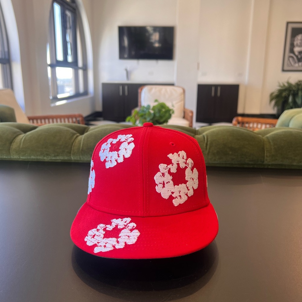 100% Authentic Red Denim Tears hat